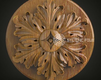 Floral Mandala STL File - Decorative CNC Carving Design