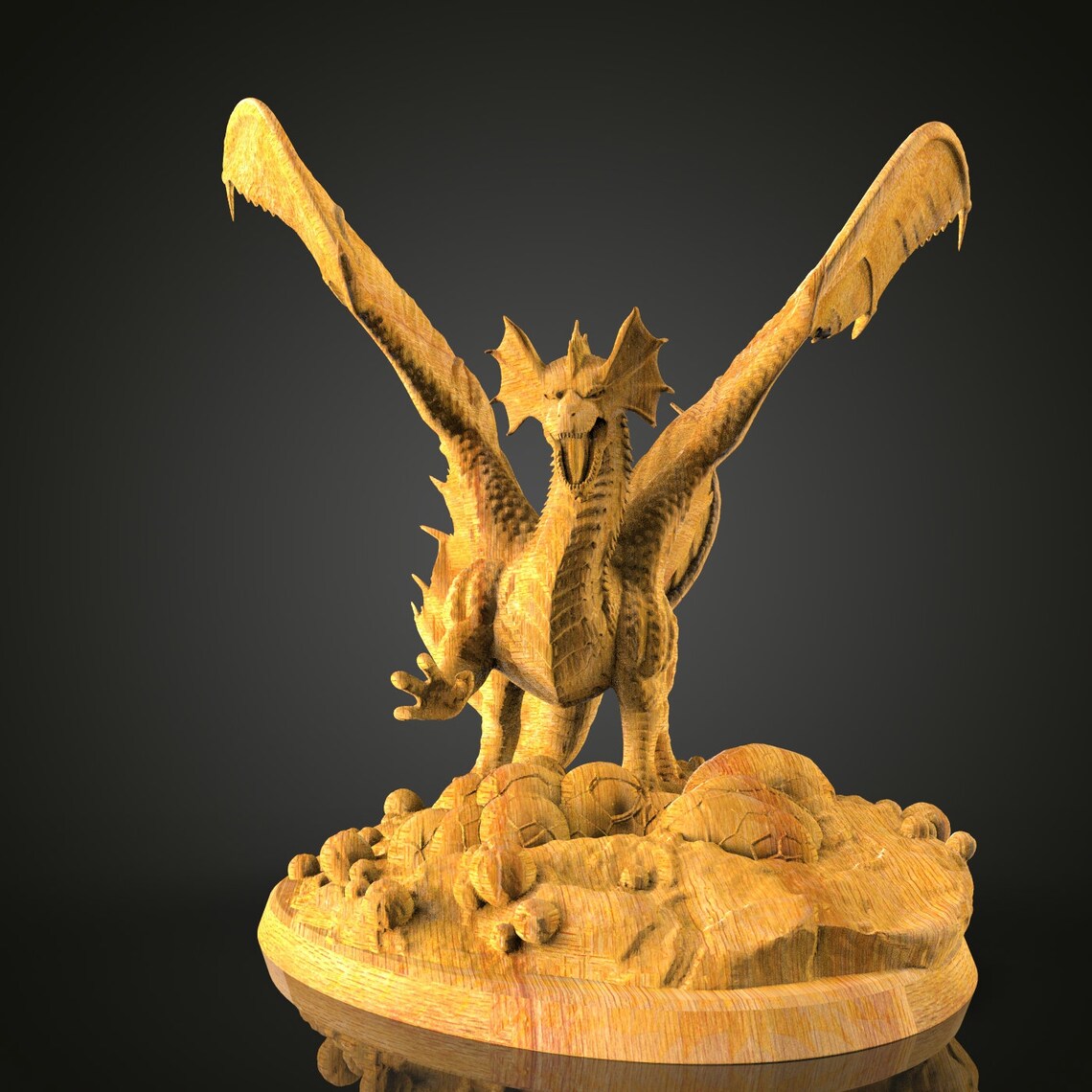 Winged Dragon Roar STL Model: CNC Router Engraving Art File - Etsy