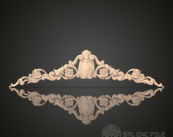 Baroque Crown Molding 3D Model: Ornamental Frieze STL File