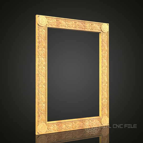 Classic Ornate Gold Frame STL Model - CNC Router, Artcam, Aspire Files for Wood and Wall Decor
