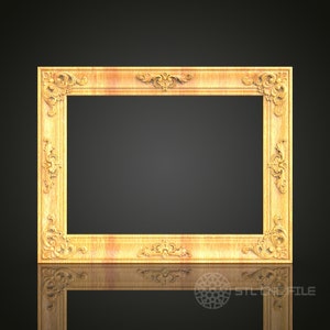 Elegant Renaissance Style Frame STL Model for CNC Router, Artcam, Aspire - 3D Carving Wood Art, Wall Decor, CNC Files