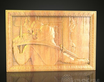 Medieval Archer 3D STL Model: CNC Router File for Wood Carving