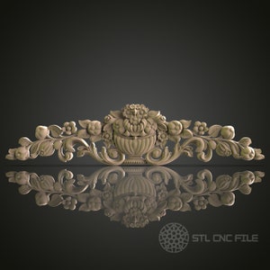 Utsmyckad blomkorgpediment för CNC- och 3D-utskrift - STL-fil