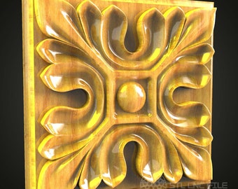 Relieve floral modelo STL: enrutador CNC, decoración artística en madera