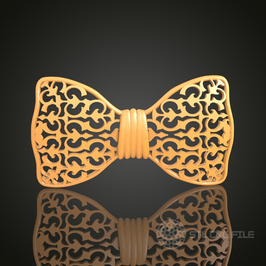 Intricate Filigree Bow Tie STL Model, CNC Router File for Elegant ...