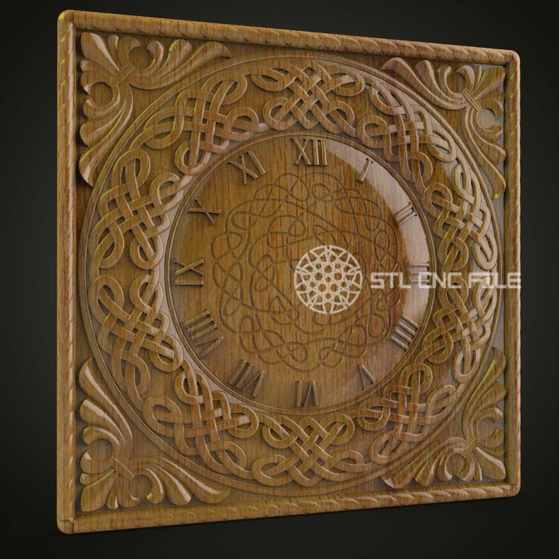 Celtic Knotwork Clock Face STL Model for CNC Routers - Woodworking ...