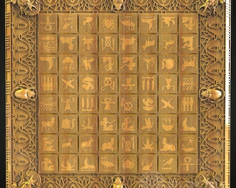 Ancient Egyptian Hieroglyphs STL Model: CNC Router Engraving (Digital Pattern)
