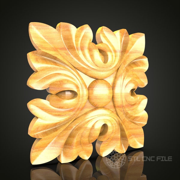 Elegant Symmetric Floral STL Model – CNC Router File for Artcam & Aspire, Perfect for Wall Art