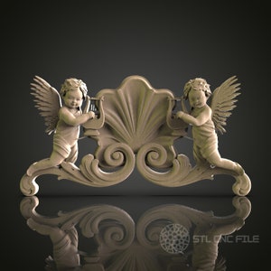 Kerubpediment för CNC- och 3D-utskrift - STL-fil