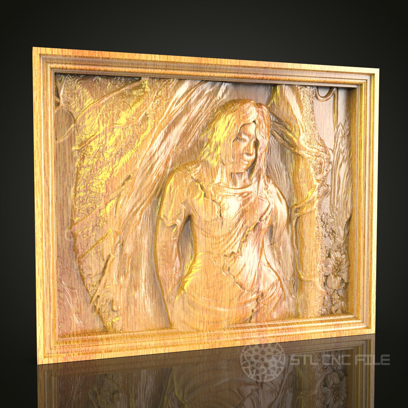 Woodland Fairy 3D Relief STL File for CNC, Enchanted Forest Wood Wall ...