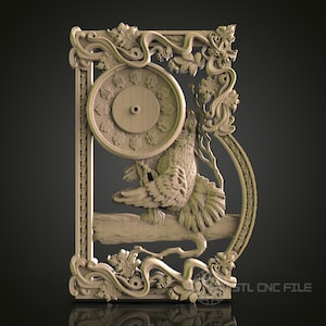 Bird Clock Wall Decor: CNC Router 3D Printer STL Model