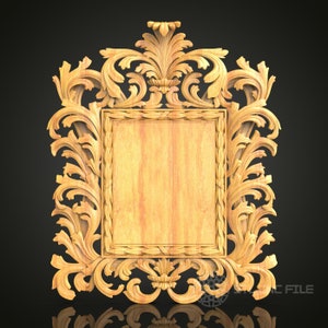 Luxurious Baroque Frame STL Model - CNC Router Files for Artcam, Aspire - Opulent Wood Art, Wall Decor CNC Engraving