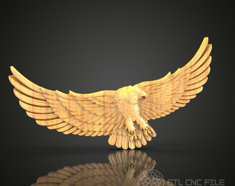 Adlerflügel 3D STL Modell: CNC-Fräser-Schnitzdatei