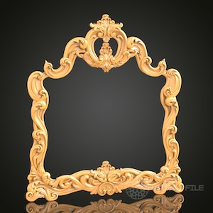 Elegant 3D Frame STL Model for CNC Router Engraver | Artcam, Aspire | Wood Art Decor | 3D Printer Ready