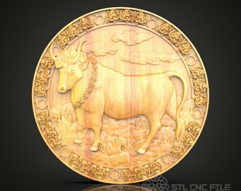 Rzeźba z drewna zodiaku Byka - grawerowany CNC Byk na ścianę, astrologiczny wystrój, elegancki wystrój domu