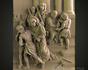 Arte de pared de escena religiosa - Modelo STL para enrutador CNC, grabador, Aspire, Artcam, impresora 3D