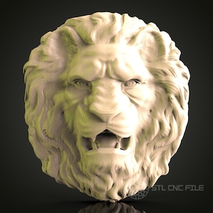 CNC ルーター、壁装飾木製アート用のライオンヘッド 3D モデル STL ファイル - CNC、Artcam、Aspire ファイル