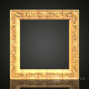 Klassischer Goldener Rollrahmen STL Modell - CNC Fräser Dateien für Artcam, Aspire - Elegante Holzkunst, Wand Dekor, CNC Gravur