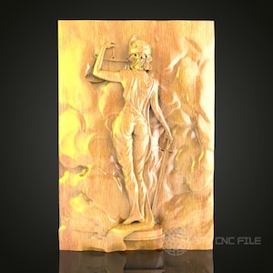 Classical Deity Relief STL Model for CNC Router - Artcam, Aspire Compatible, Mythological Wood Carving