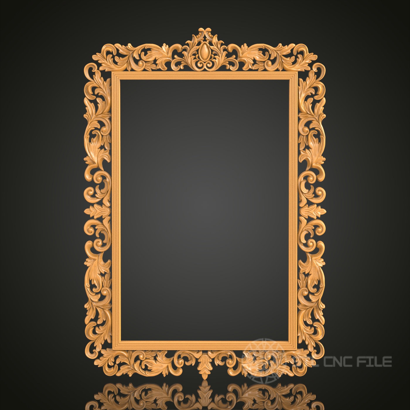 Regal Victorian Portrait Frame STL Model – Ideal for CNC and 3D