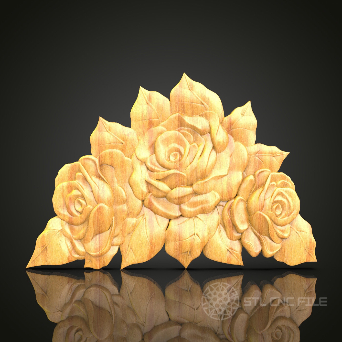 Classic Rose Bouquet STL File for CNC Routers - Perfect for Decorative ...