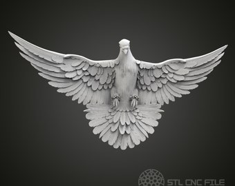 Graceful Dove in Flight STL Model for CNC Router Engraver, Artcam, Aspire, Wood Art Wall Decor