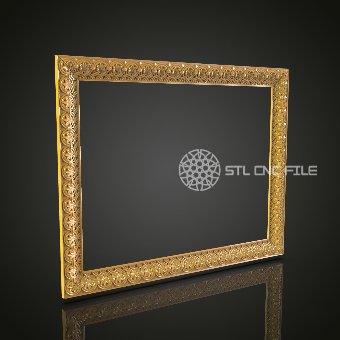Simple Elegant Floral Border Frame 3D Model for CNC - Artcam