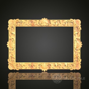 Ornate Carved Frame STL Model - CNC Router Files for Artcam, Aspire - Wood Art, Wall Decor CNC Engraving