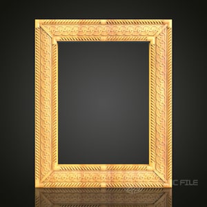 Wave Pattern Frame STL Model for CNC Router - Compatible with Artcam, Aspire | Wood Carving & Wall Art