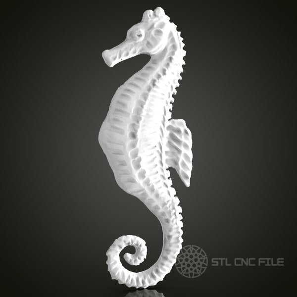 Majestic Seahorse STL Model, CNC Router Engraving File, 3D Artcam Aspire Creation, Marine Life Wood Art Ocean-Inspired Wall Decor CNC Design