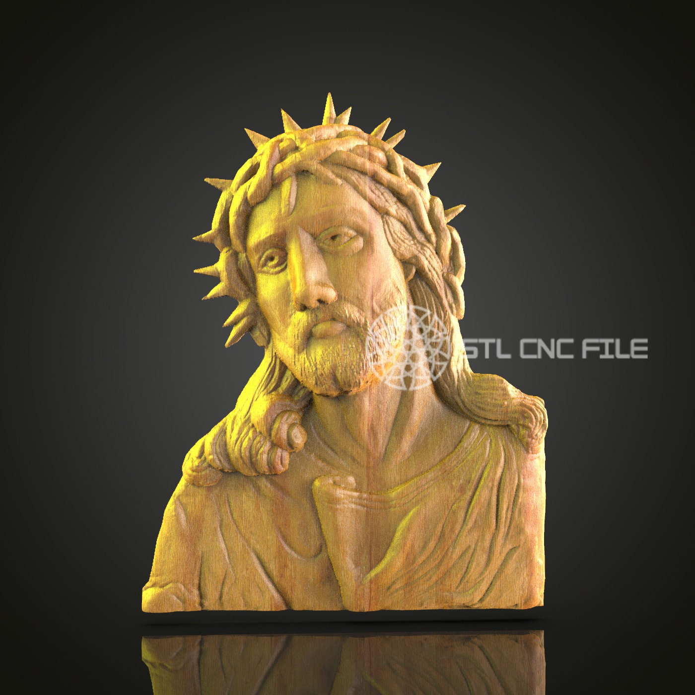 Jesus Christ CNC Engraved Sculpture - Spiritual Wood Carving