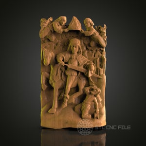 Knight on Horseback Relief - STL Model for CNC Router Engraver - Compatible with Artcam, Aspire - Historical Wall Art, 3D Printer Ready