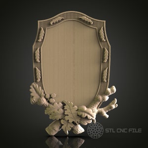 Klassisk sköldplack för CNC- och 3D-utskrift - STL-fil