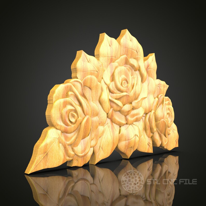 Classic Rose Bouquet STL File for CNC Routers - Perfect for Decorative ...