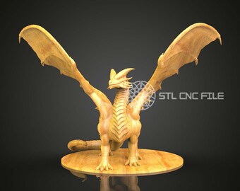 Majestic Dragon STL Model: CNC Router Wood Carving File - Etsy