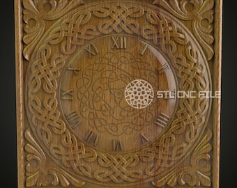 Celtic Knotwork Clock Face STL Model: CNC Router Artcam Aspire Files