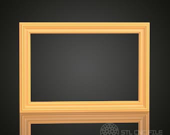 Modelo STL de marco 3D: Decoración clásica de madera (archivo digital)