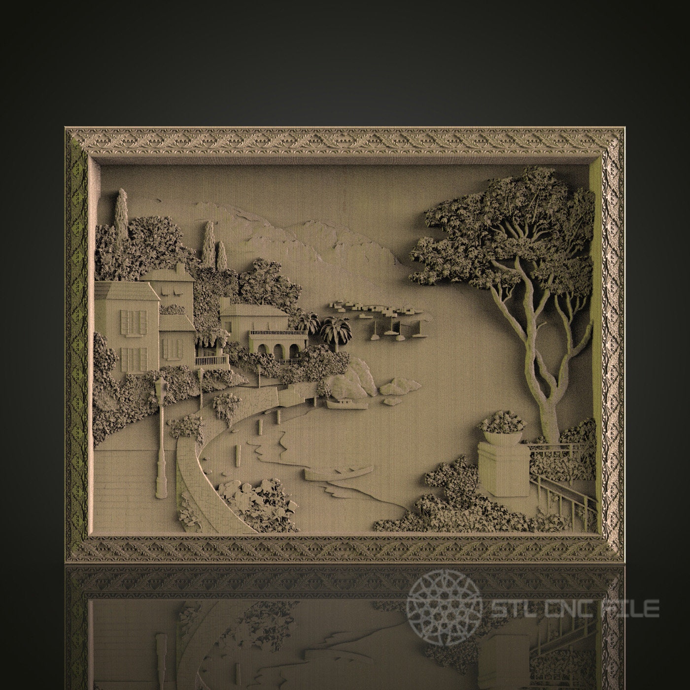 Scenic Landscape Relief Panel for CNC and 3D Printing - STL