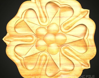 Arte de pared CNC de madera floral, modelo STL, decoración grabada en enrutador, archivo Aspire Artcam