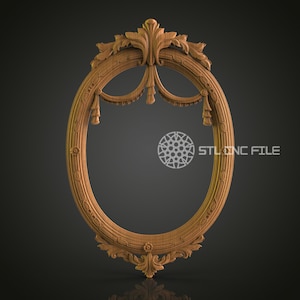 Decorative Oval Wood Frame STL Model, CNC Router Engraver, Artcam, Aspire, CNC files, Wall Art, 3D Printer