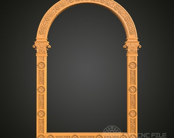 Ornate Arched Frame STL Model: CNC Router, 3D Printer (Digital File)