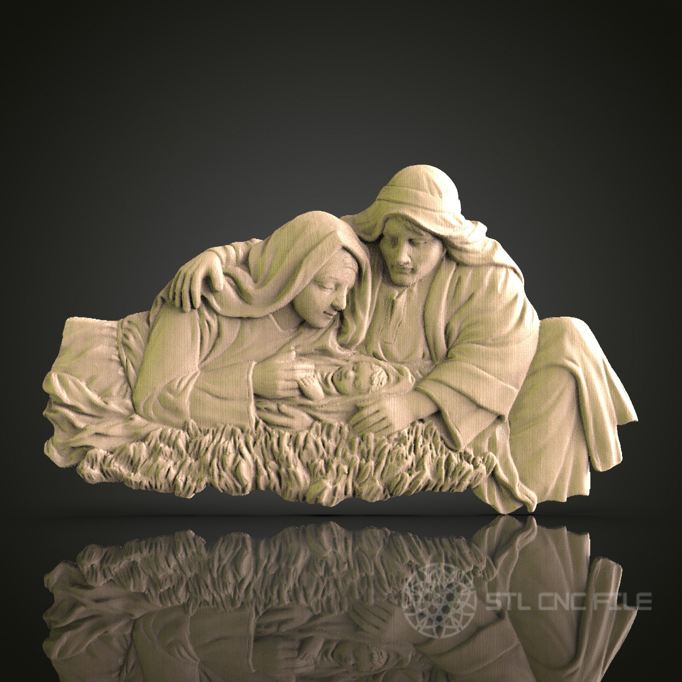 Nativity Scene Relief STL Model: CNC Router, 3D Printer, Wood Art - Etsy