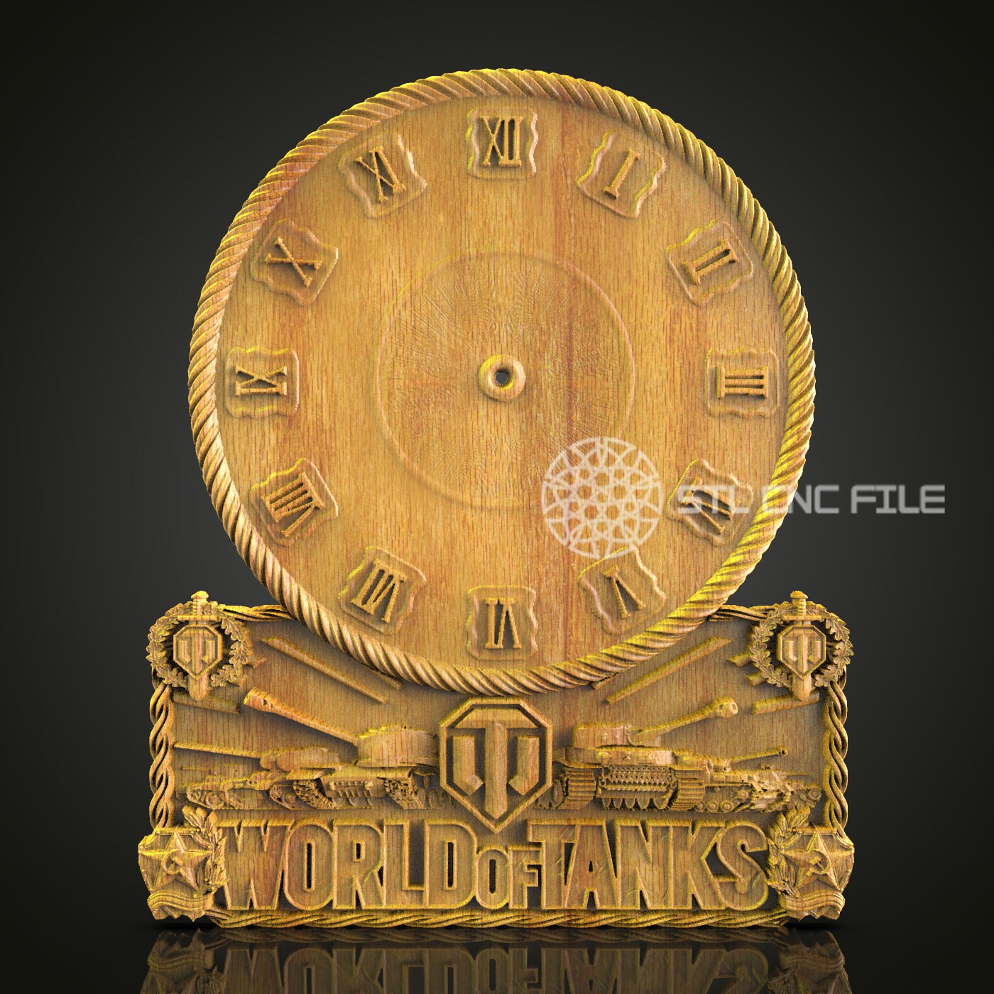 Military-inspired 3D STL Clock Model - CNC Files for Tank Enthusiasts ...