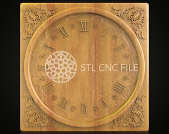 Elegante Holzuhr STL-Datei: CNC Gravur Design