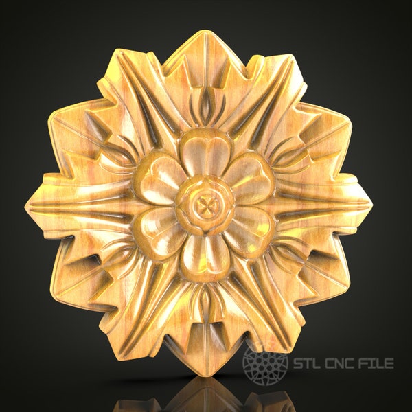 Sunburst Decorative Panel STL Model for CNC Router, Compatible with Artcam, Aspire - Unique Wall Art