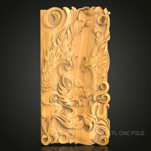 Elegant Wood Carving STL Model for CNC Routers - Artcam, Aspire Compatible, Wall Decor, 3D Printer Ready