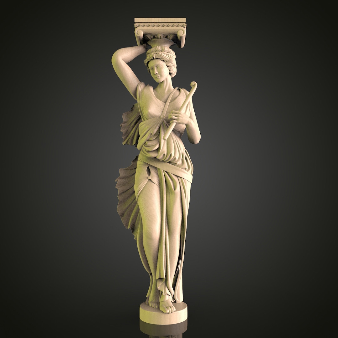 Classical Caryatid 3D Model STL File: CNC Router Column Figure - Etsy