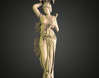 Classical Greek Caryatid 3D Model STL File, Elegant Column Figure for CNC Router – Compatible with Artcam, Aspire