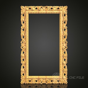 以下が含まれることがあります： 複雑な彫刻と詳細な縁取りが施された金色の装飾的な絵画フレーム。フレームは長方形で、古典的なデザインです。