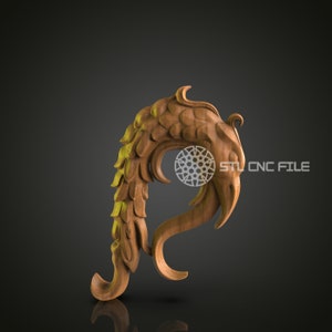 Elegant 3D Carved Wood Phoenix STL File for CNC and 3D Printing - Decorative Relief Art, Wall Decor, Digital Download